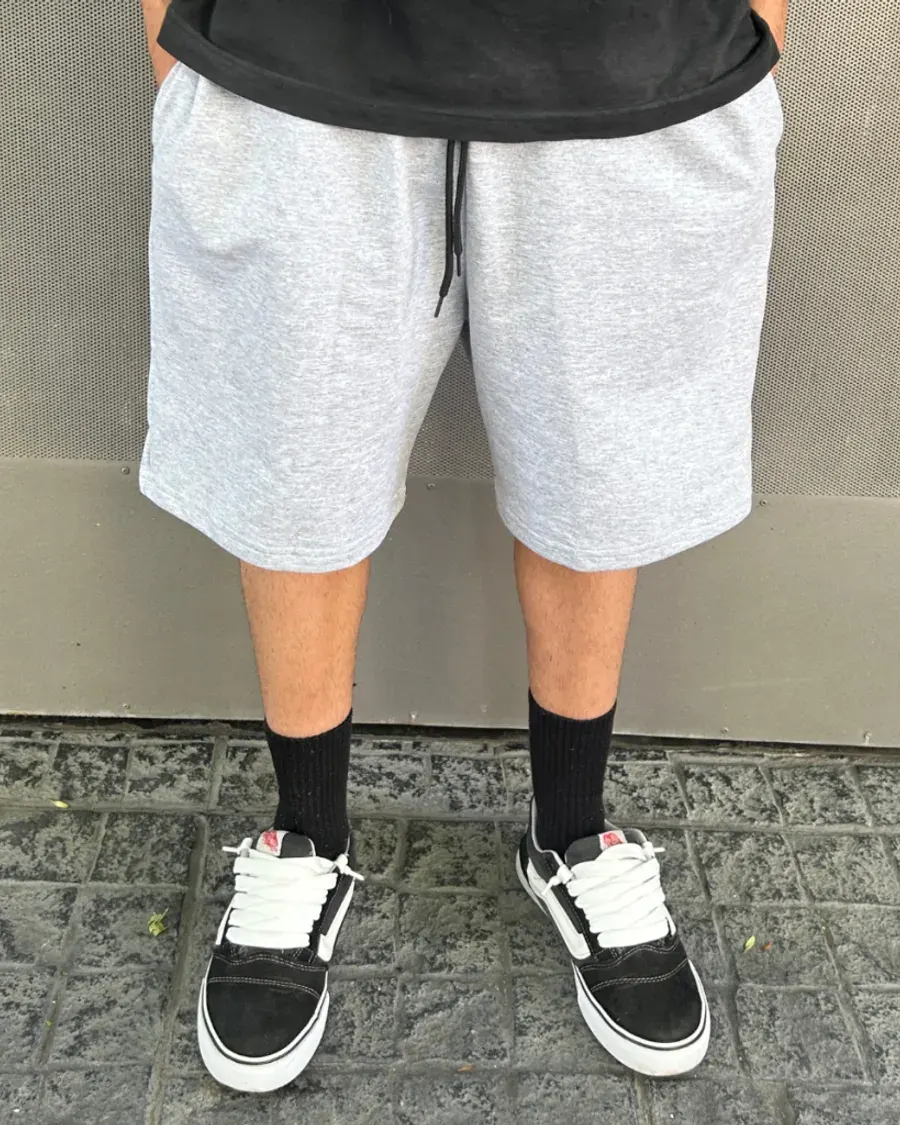 Bermuda Baggy de Algodón color Gris melange, foto 1