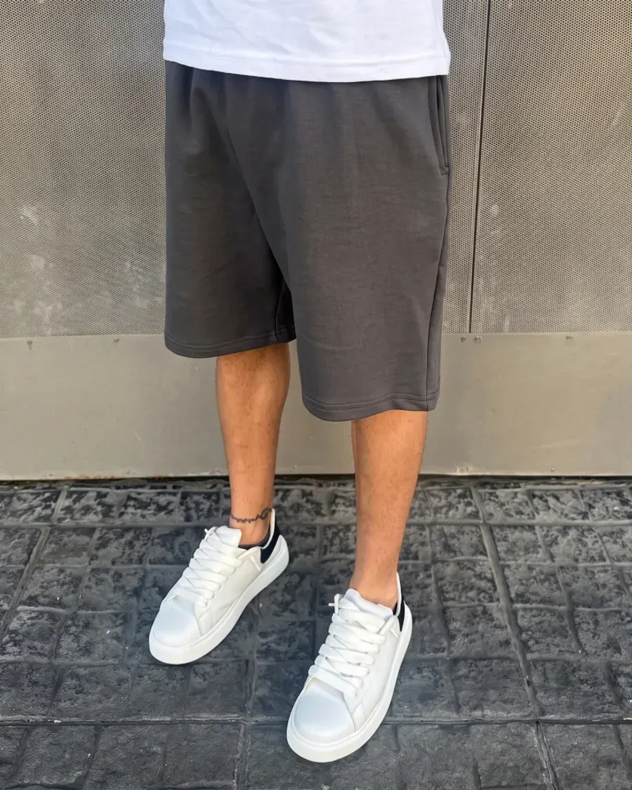 Bermuda Baggy de Algodón color Gris topo, foto 1