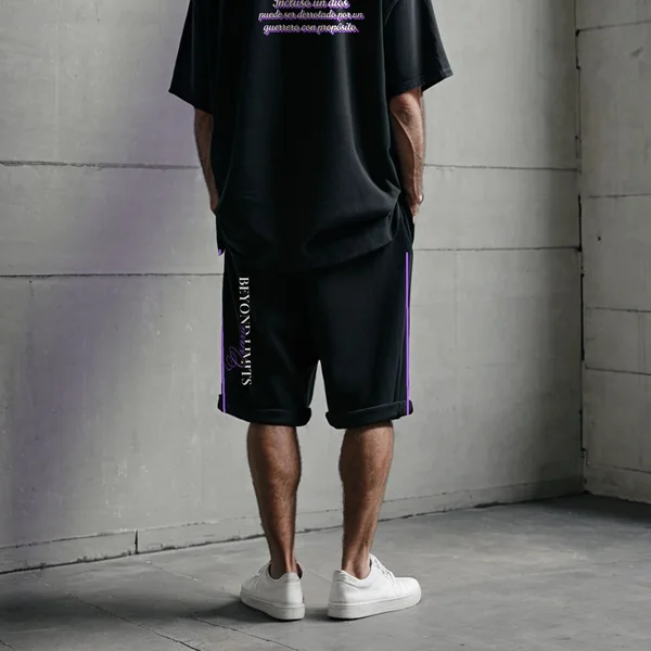 Bermuda Baggy Beyond Limits negro, talles M a 2XL: bermuda baggy estampada (foto 2)