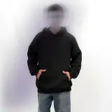 Buzo Canguro Oversize Frisado Negro