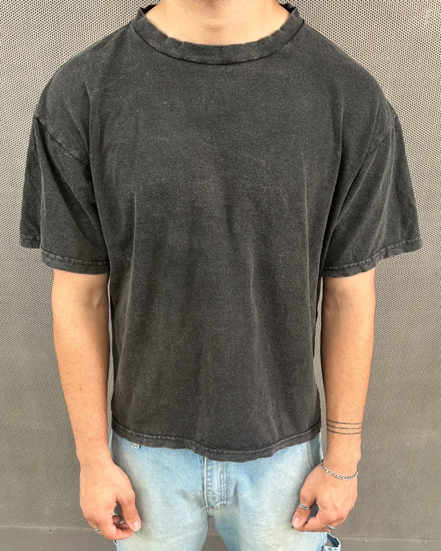 Remera Boxy Washed Negro lavado