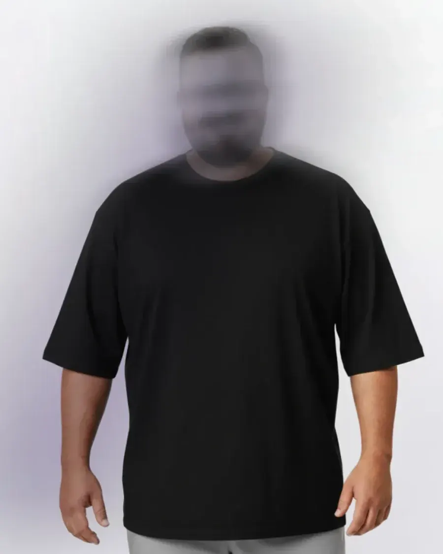 Remera Oversize Grande 3XL a 5XL Negro