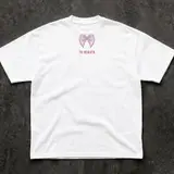 Remera oversize To Heaven blanca con rosa, miniatura 1