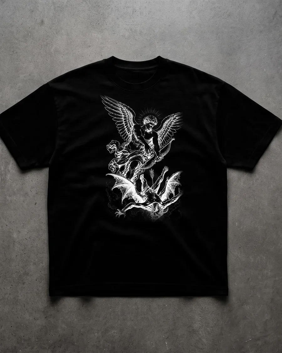 To Heaven Archangel Tee Jet Black / Bone Ink