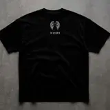 Remera oversize To Heaven negra con plata, miniatura 1