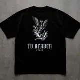 Remera oversize To Heaven negra con plata, miniatura 2