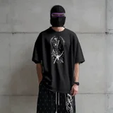To Hell Fallen Angel Tee Jet Black / Bone Ink