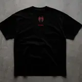 Remera oversize To Hell negra con rojo, miniatura 1