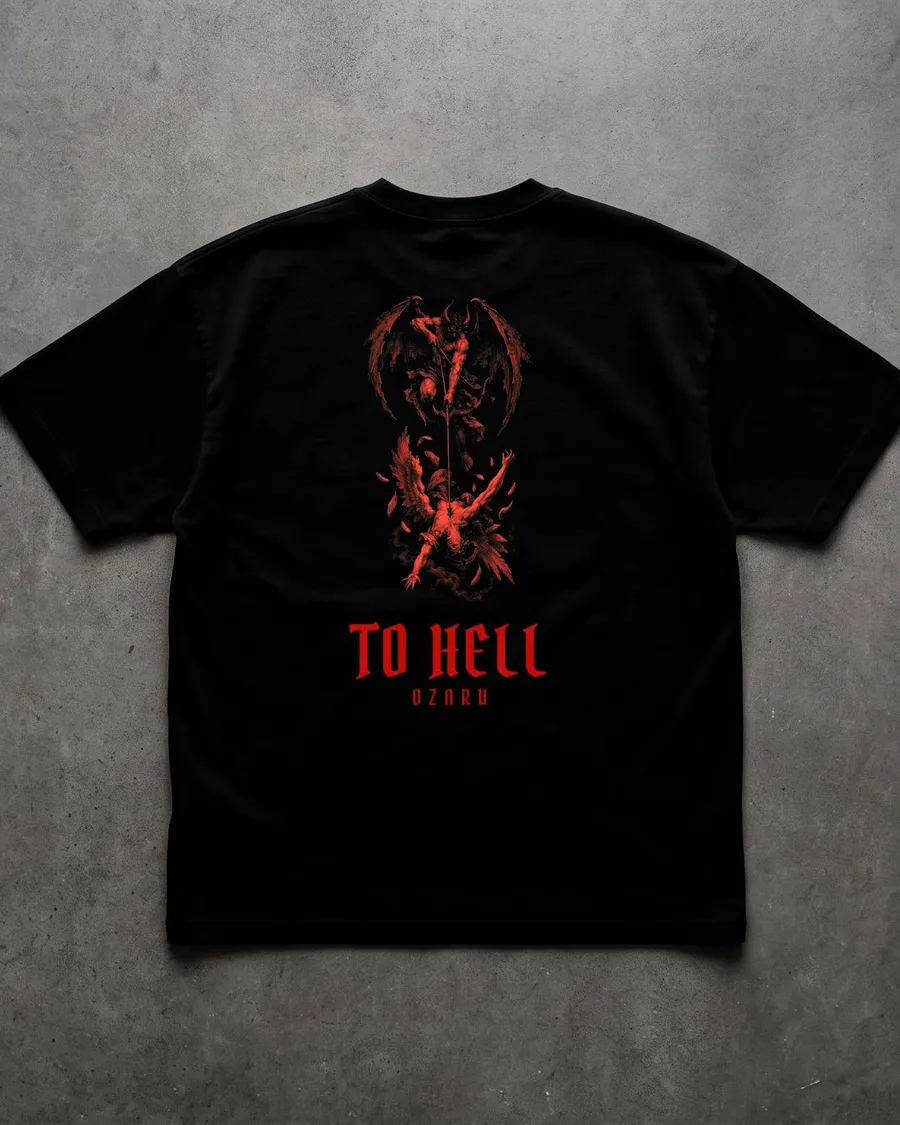 Remera oversize To Hell, otra vista