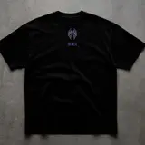 Remera oversize To Hell negra con violeta, miniatura 1