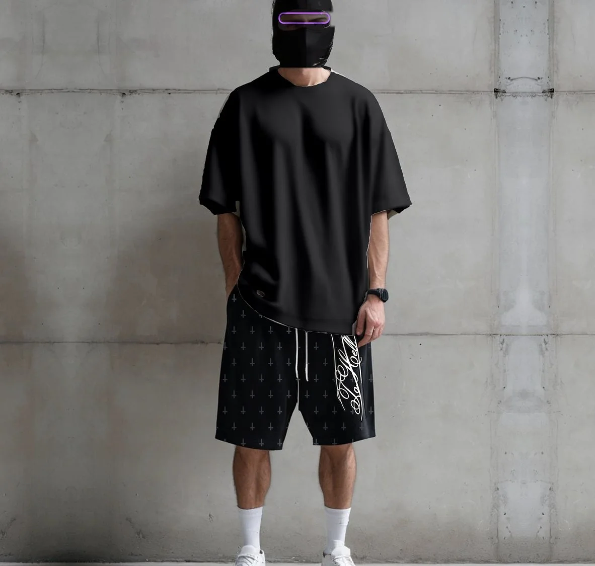 To Hell Cross Shorts, otra vista