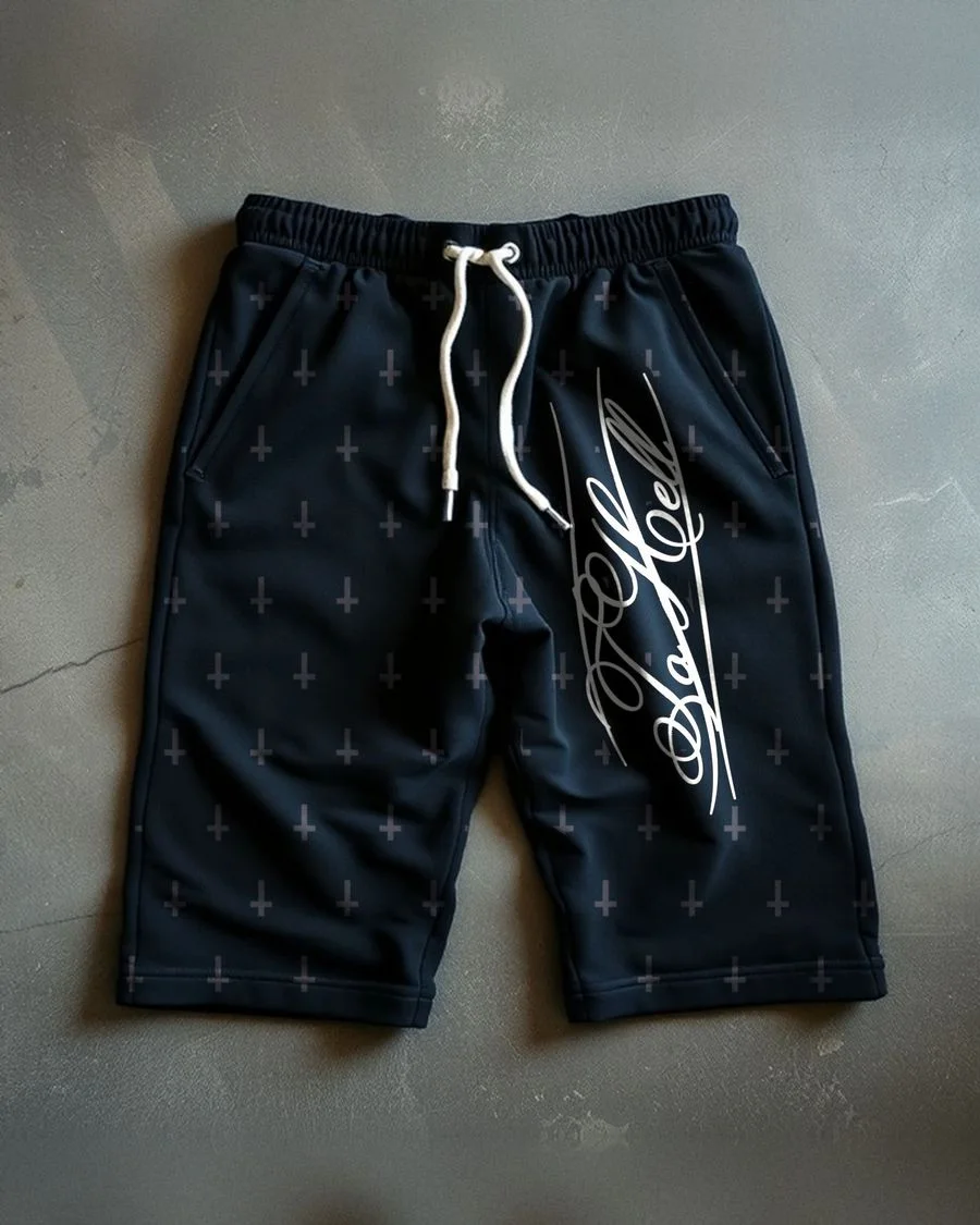 To Hell Cross Shorts Jet Black